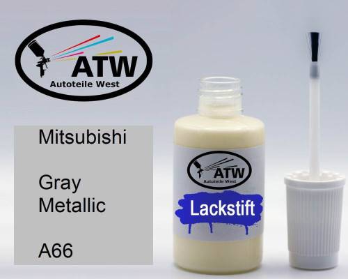 Mitsubishi, Gray Metallic, A66: 20ml Lackstift, von ATW Autoteile West.